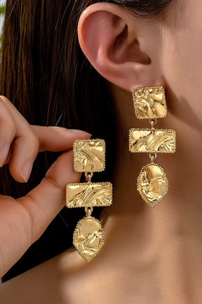 Boucles d'oreilles géométriques dorées fantaisie soleil