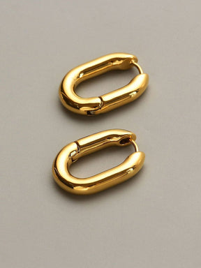 Boucles d'oreilles minimalistes dorées crystal