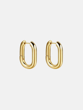 Boucles d'oreilles rectangulaires plaquées or élégantes soleil