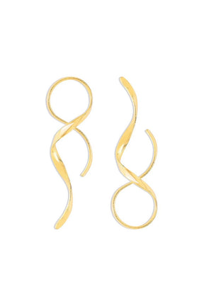Boucles d'oreilles design moderne doré velvet