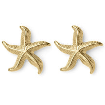 Boucles d'oreilles étoile de mer dorées vague