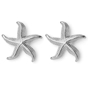Boucles d'oreilles étoile de mer argentées plage