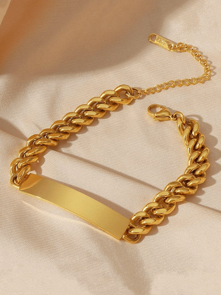 Bracelet plaqué or style moderne éclat