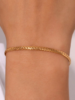 Bracelet chaîne serpent doré détail harmonie