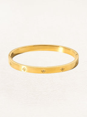 Bracelet jonc étoilé plaqué or vue principale éclat