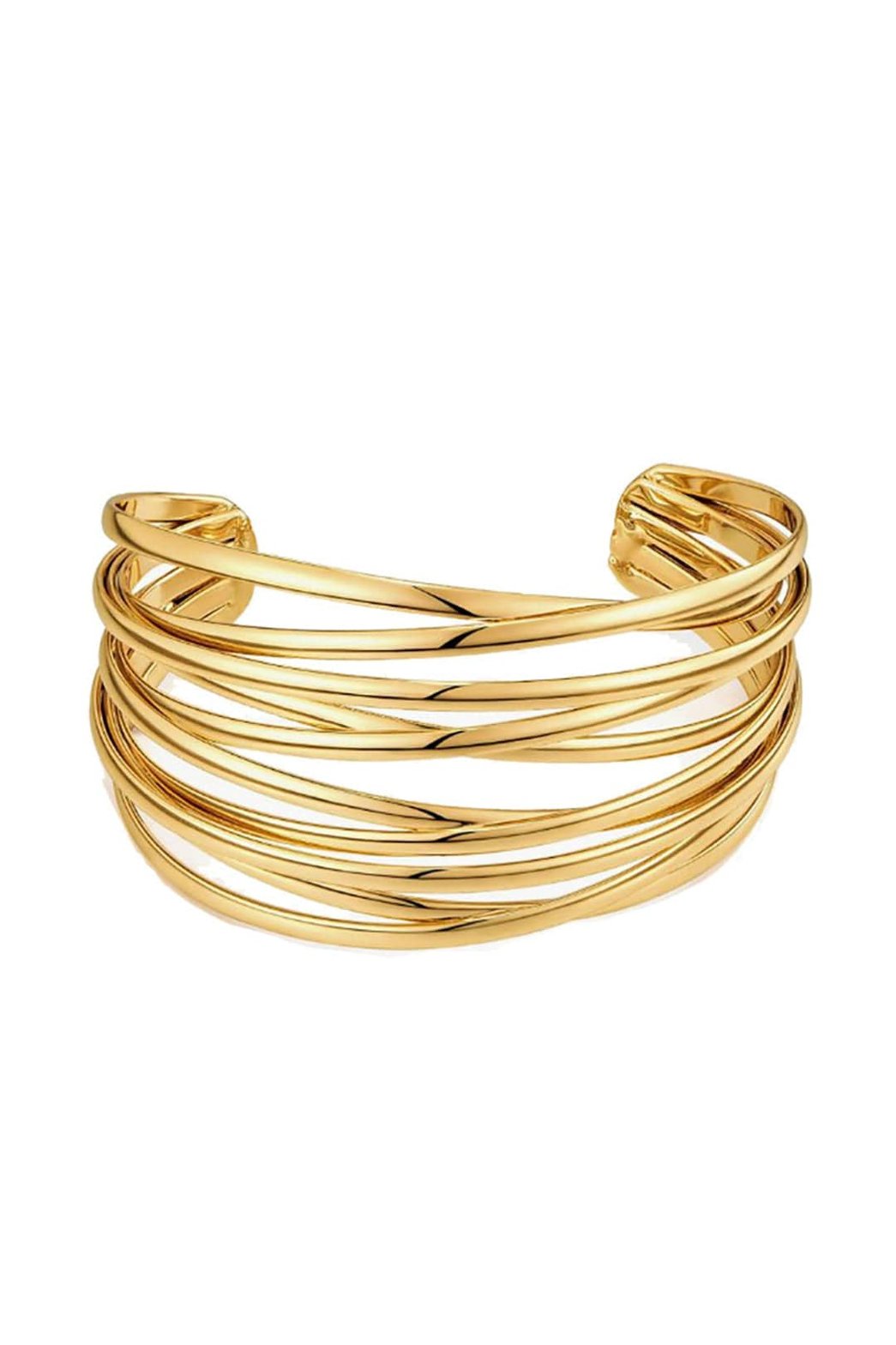 Bracelet manchette doré multi-rangs élégant soleil