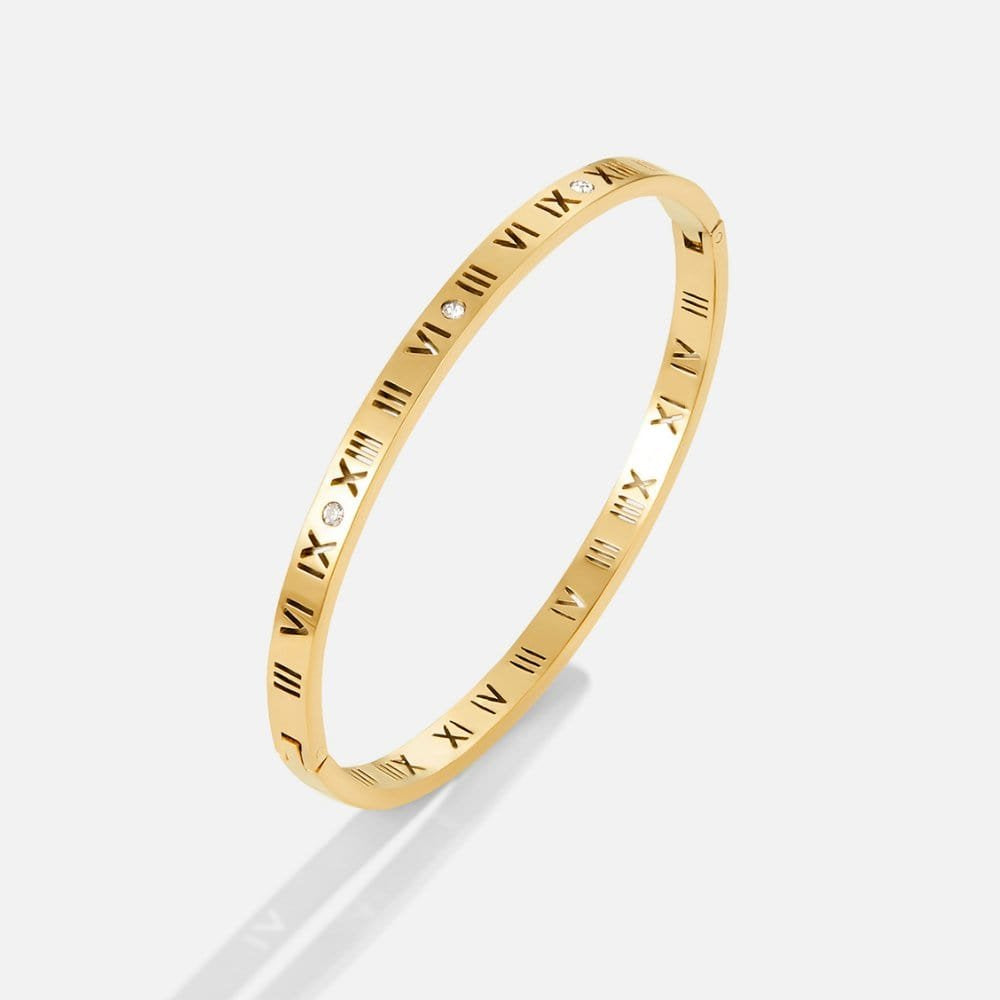 Bracelet romain doré élégant soleil