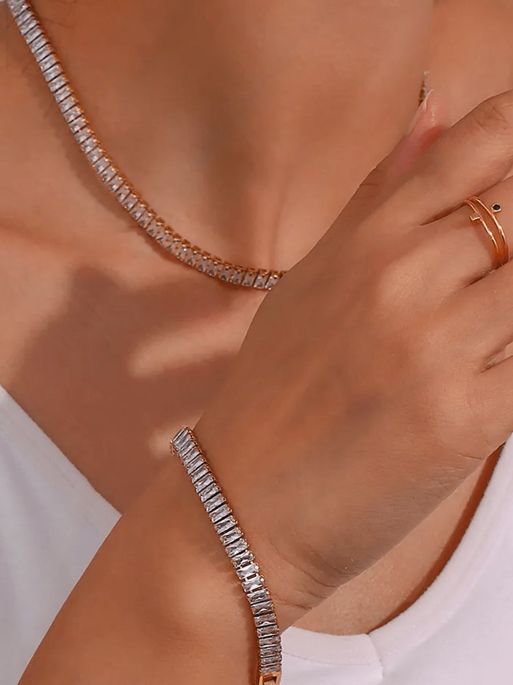 Bracelet tennis cristal détail lune