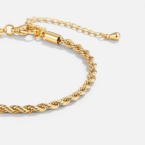 Bracelet torsadé or 18k vue détaillée soleil