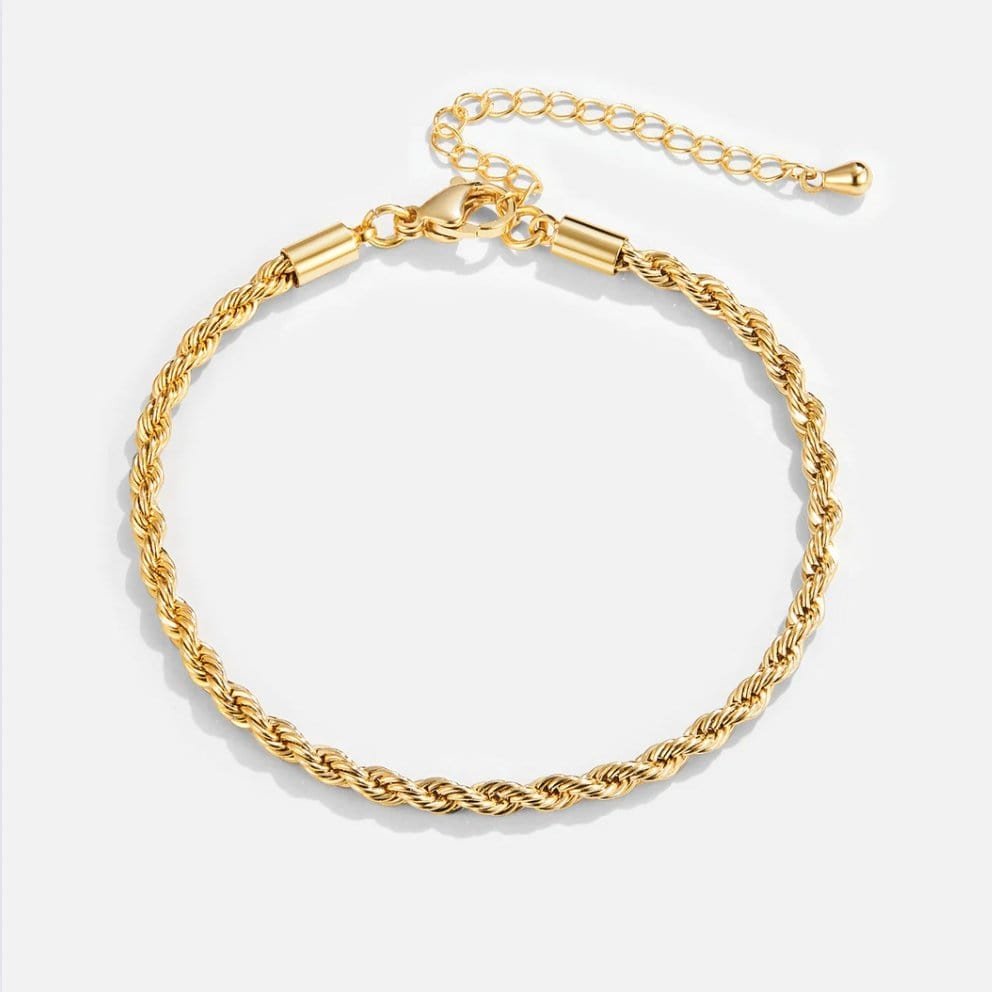 Bracelet torsadé or 18k vue complète cristal
