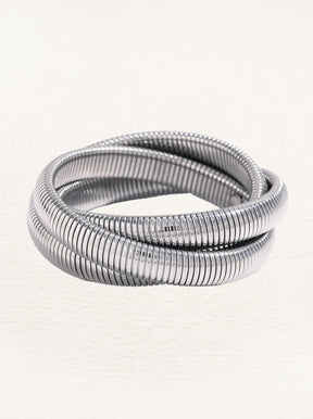 Bracelet serpent argent porté velours