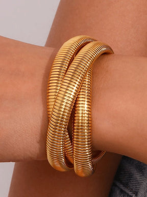 Bracelet serpent triple or élégant zephyr