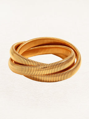 Bracelet triple couche doré luxe jade