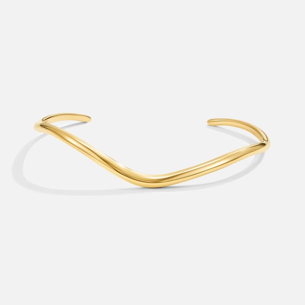 Bracelet vague doré vue de face étincelle