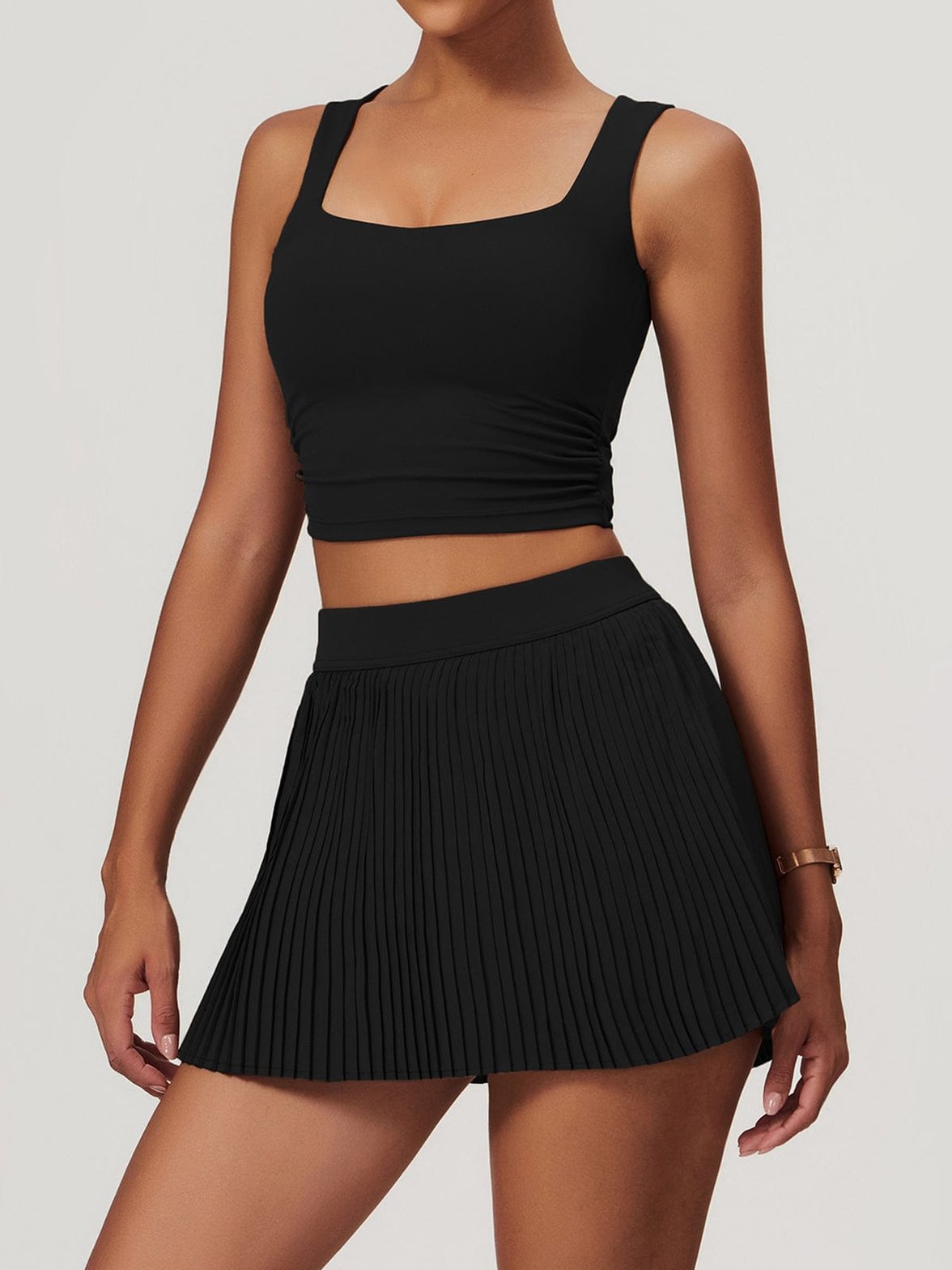 Brassière fitness courte noire nuage