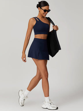 Brassière de sport asymétrique bleue marine étoile