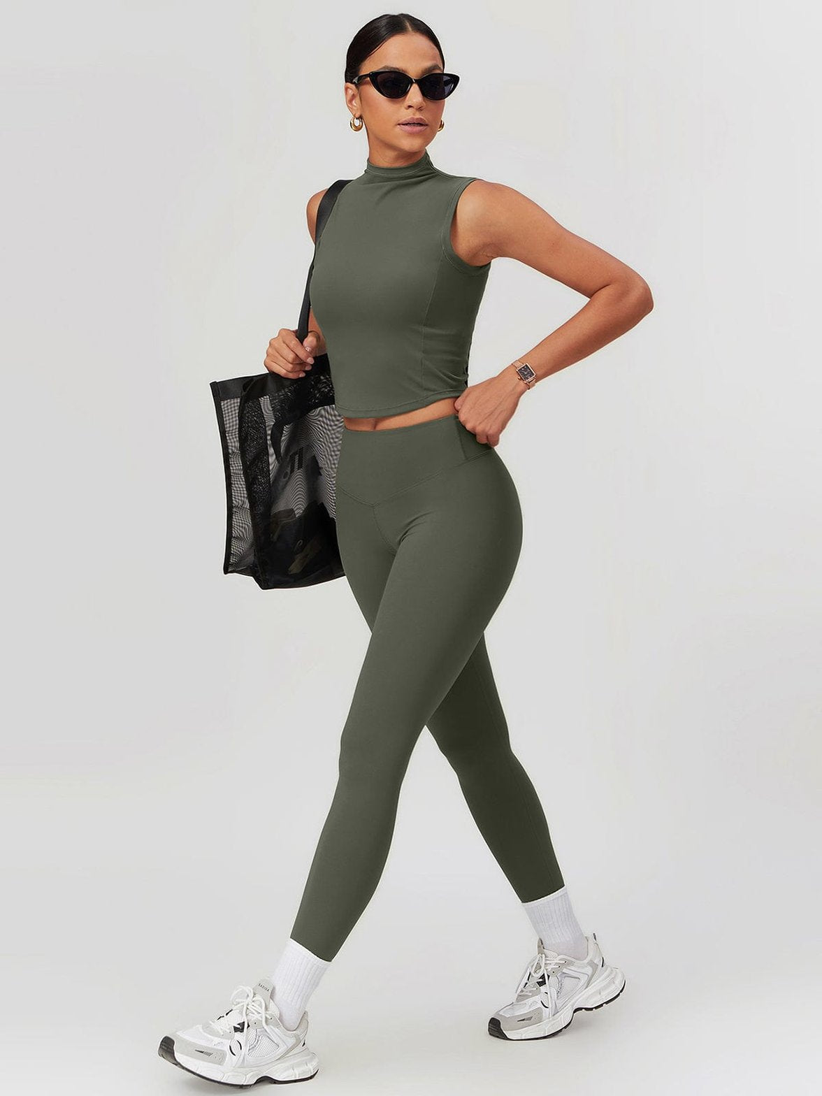 Brassière sport kaki performance soleil