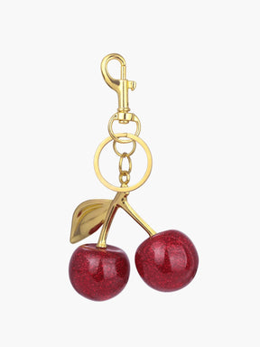 Breloque cerises pailletées rouge et or douceur
