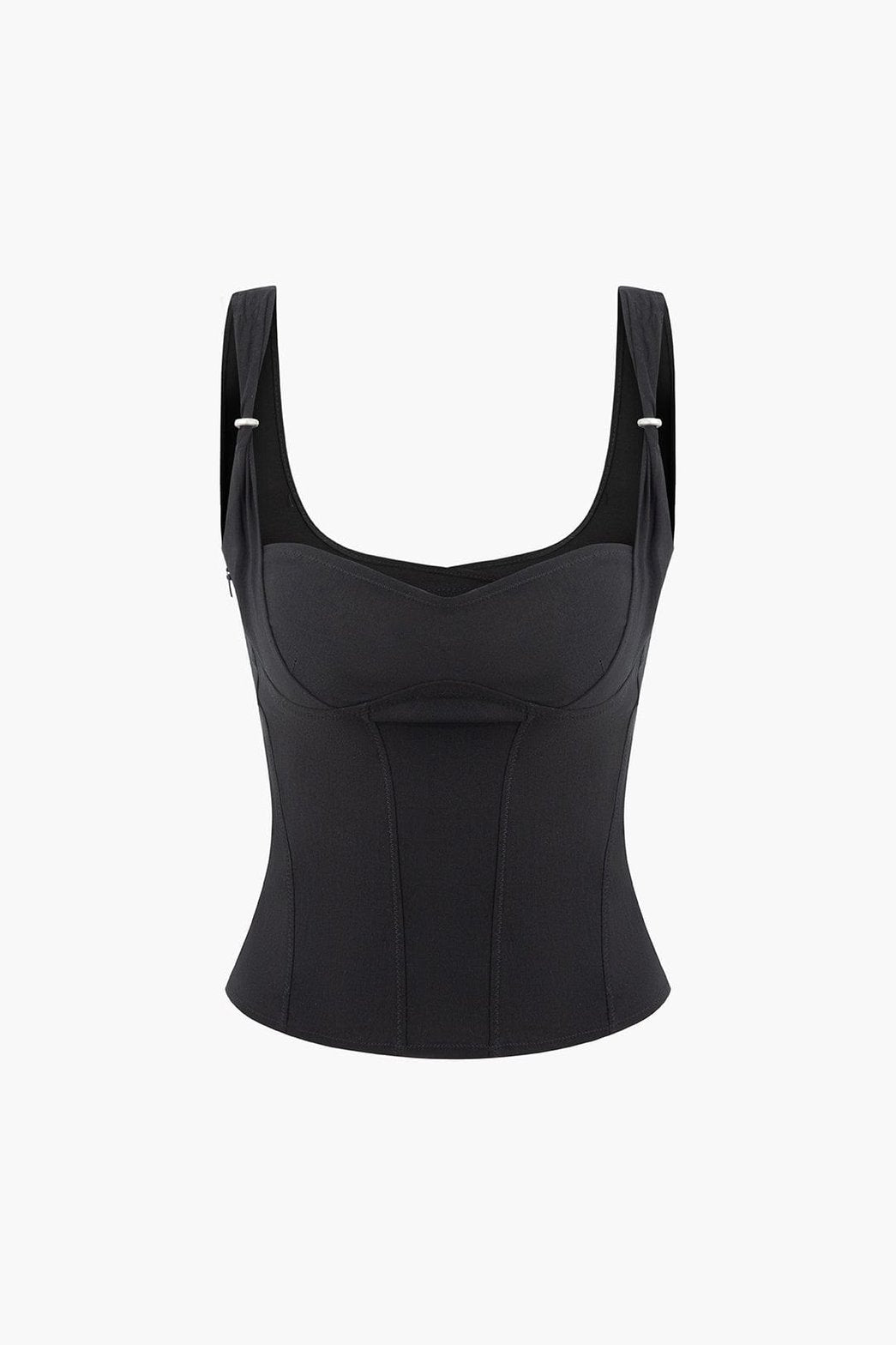 Bustier corset métallisé vue de face lumière