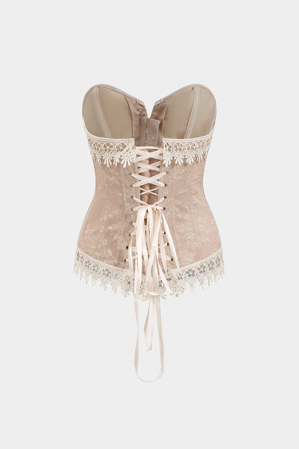 Vue de dos du corset bustier jacquard lune