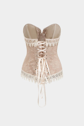 Vue de dos du corset bustier jacquard lune
