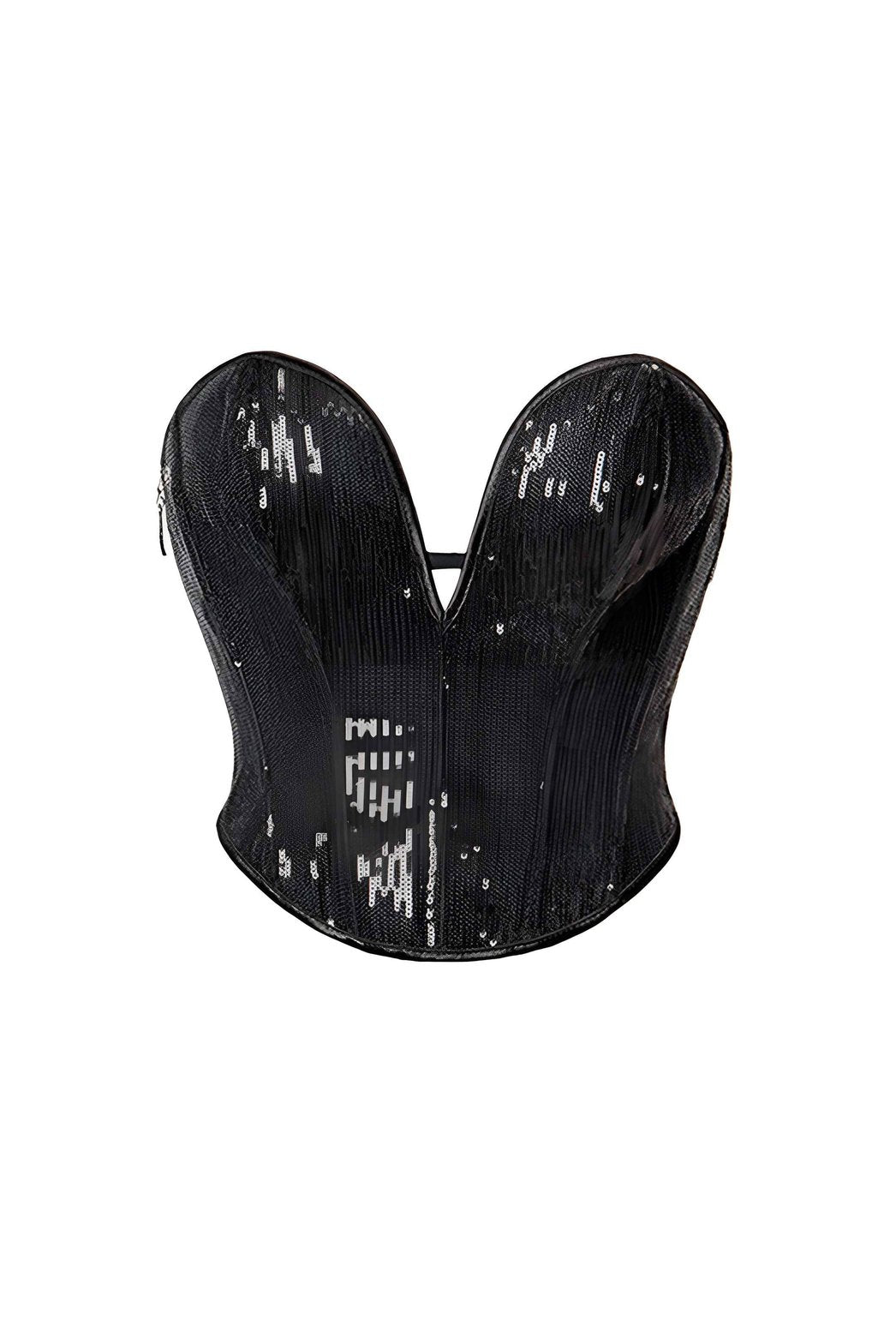 Top corset à paillettes noires lune
