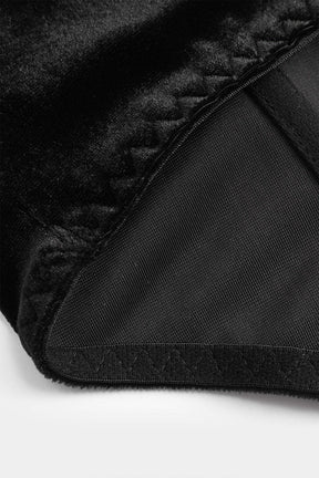 Bustier velours noir détail dentelle océan