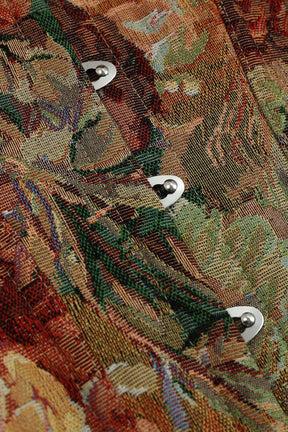 Bustier jacquard fleuri détail tissu poésie