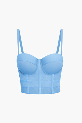 Bustier Transparent en Maille Structurée