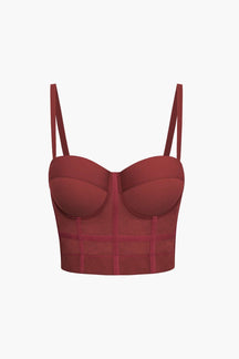 Bustier Transparent en Maille Structurée