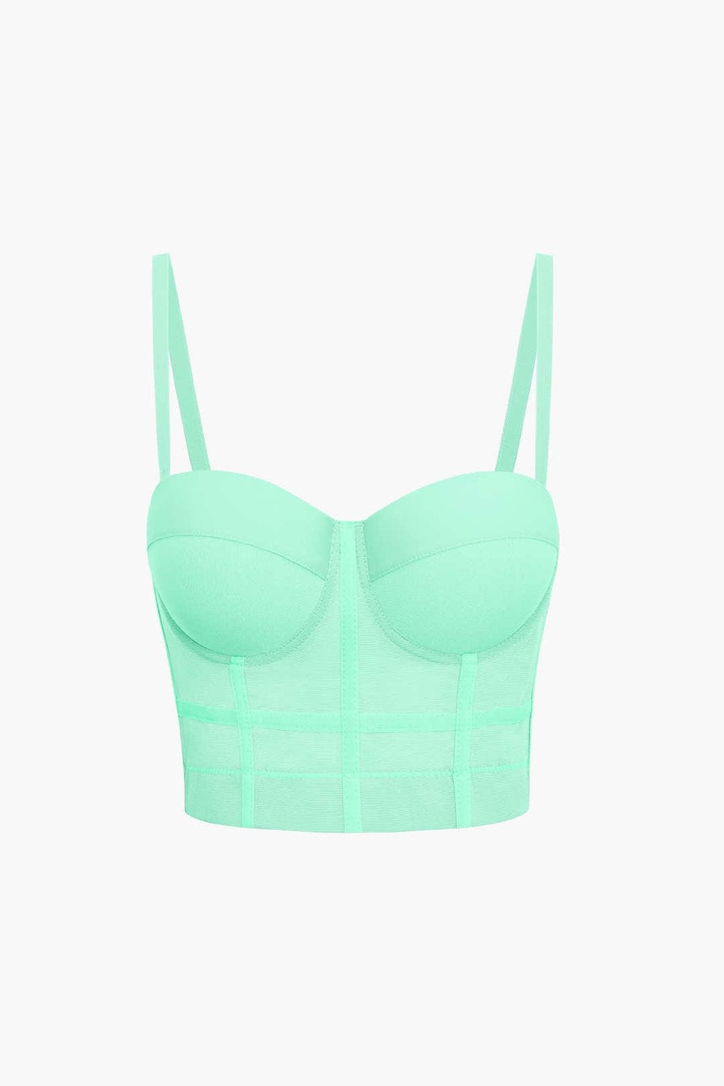 Bustier Transparent en Maille Structurée