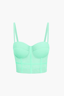 Bustier Transparent en Maille Structurée