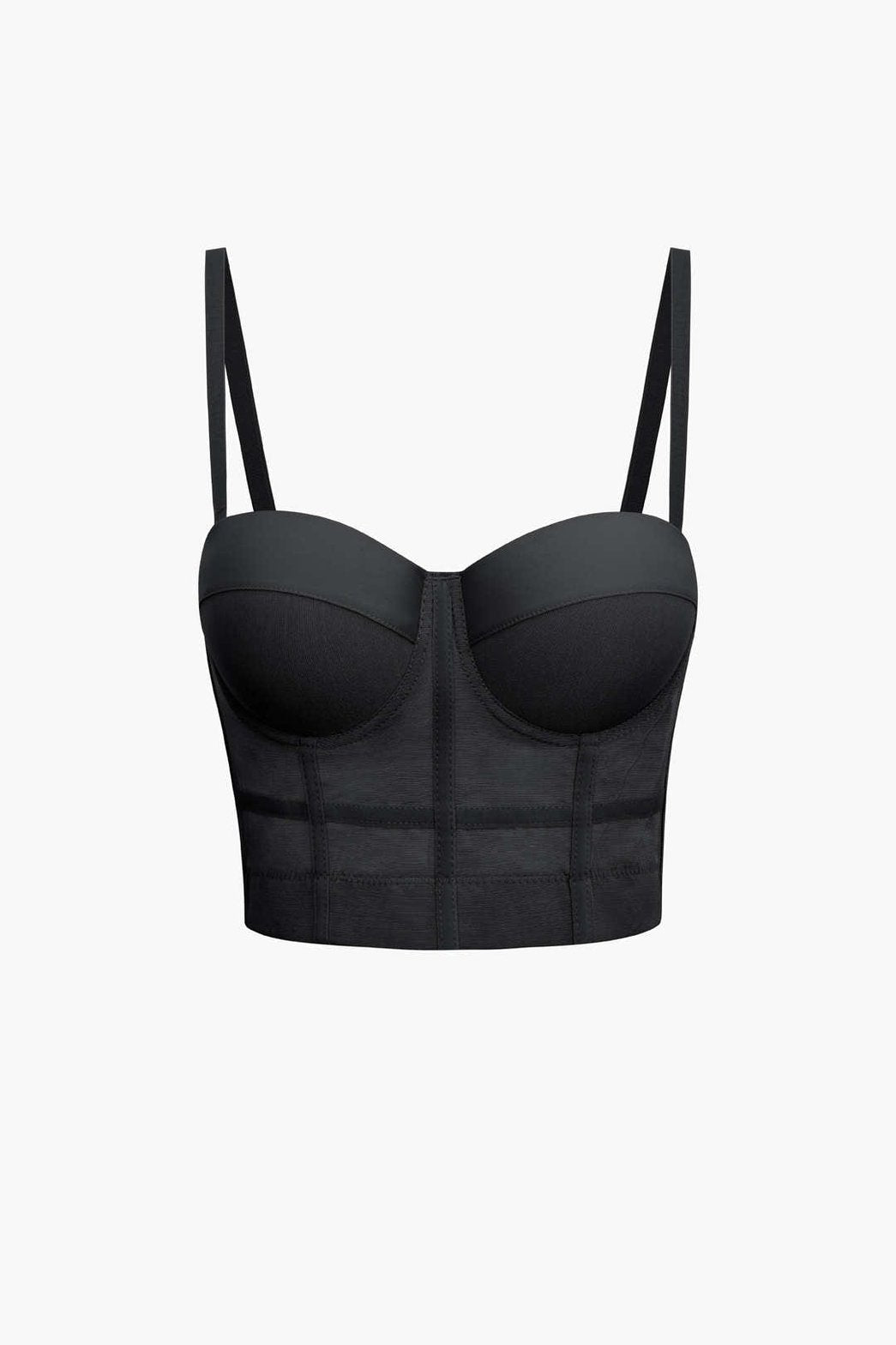 Bustier Transparent en Maille Structurée