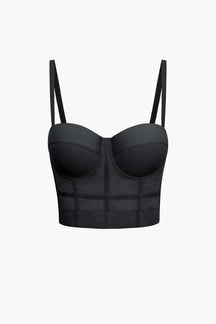Bustier Transparent en Maille Structurée