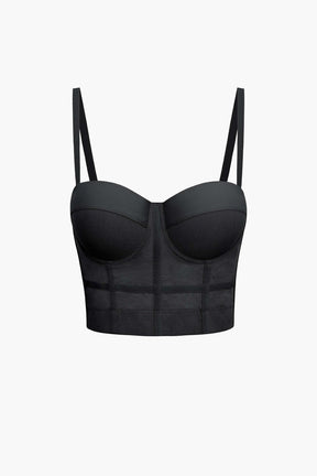 Bustier Transparent en Maille Structurée