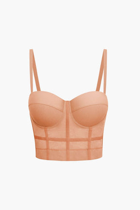 Bustier Transparent en Maille Structurée