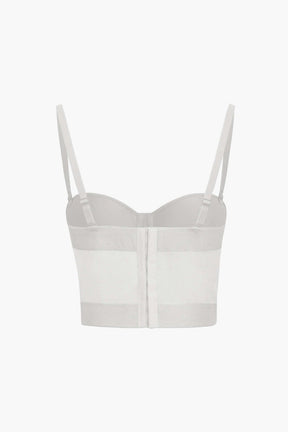 Bustier Transparent en Maille Structurée