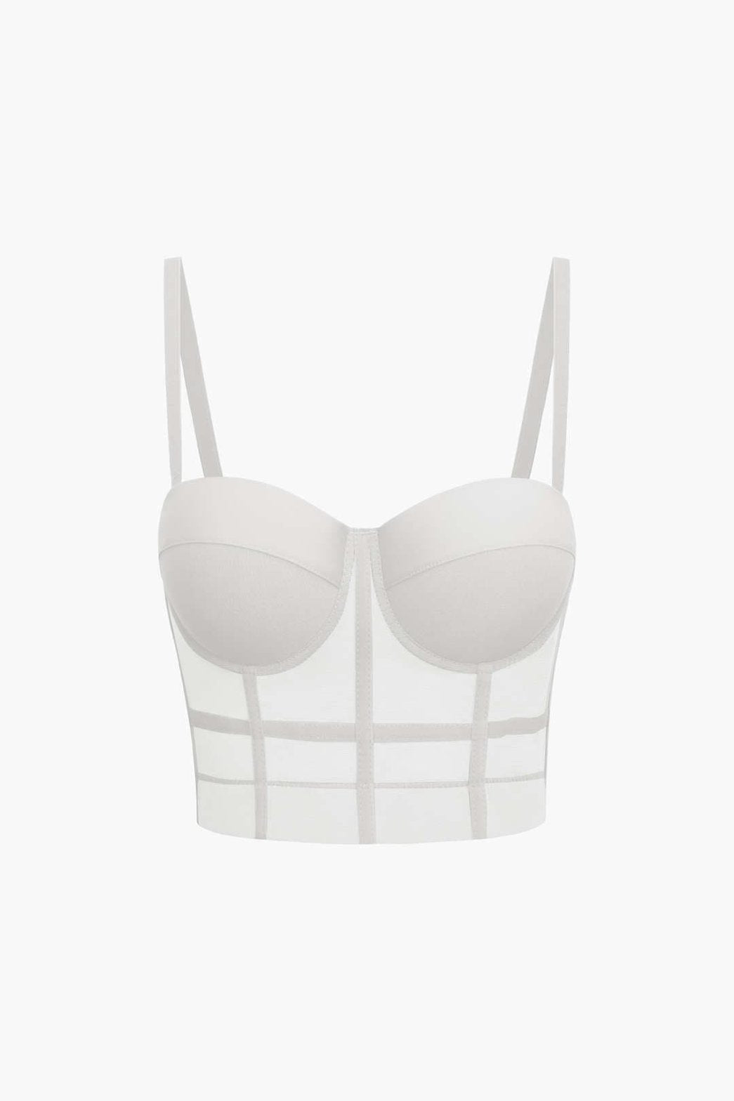 Bustier Transparent en Maille Structurée