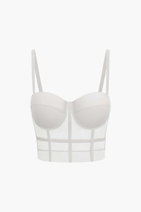 Bustier Transparent en Maille Structurée
