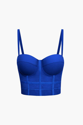 Bustier Transparent en Maille Structurée
