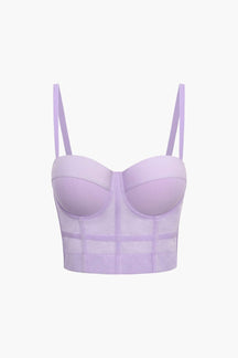 Bustier Transparent en Maille Structurée
