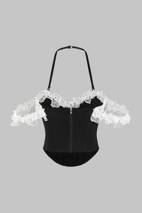 Vue de dos du bustier velours avec dos nu - Étoile