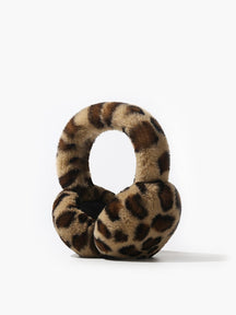 Cache-oreilles léopard peluche vue avant douceur