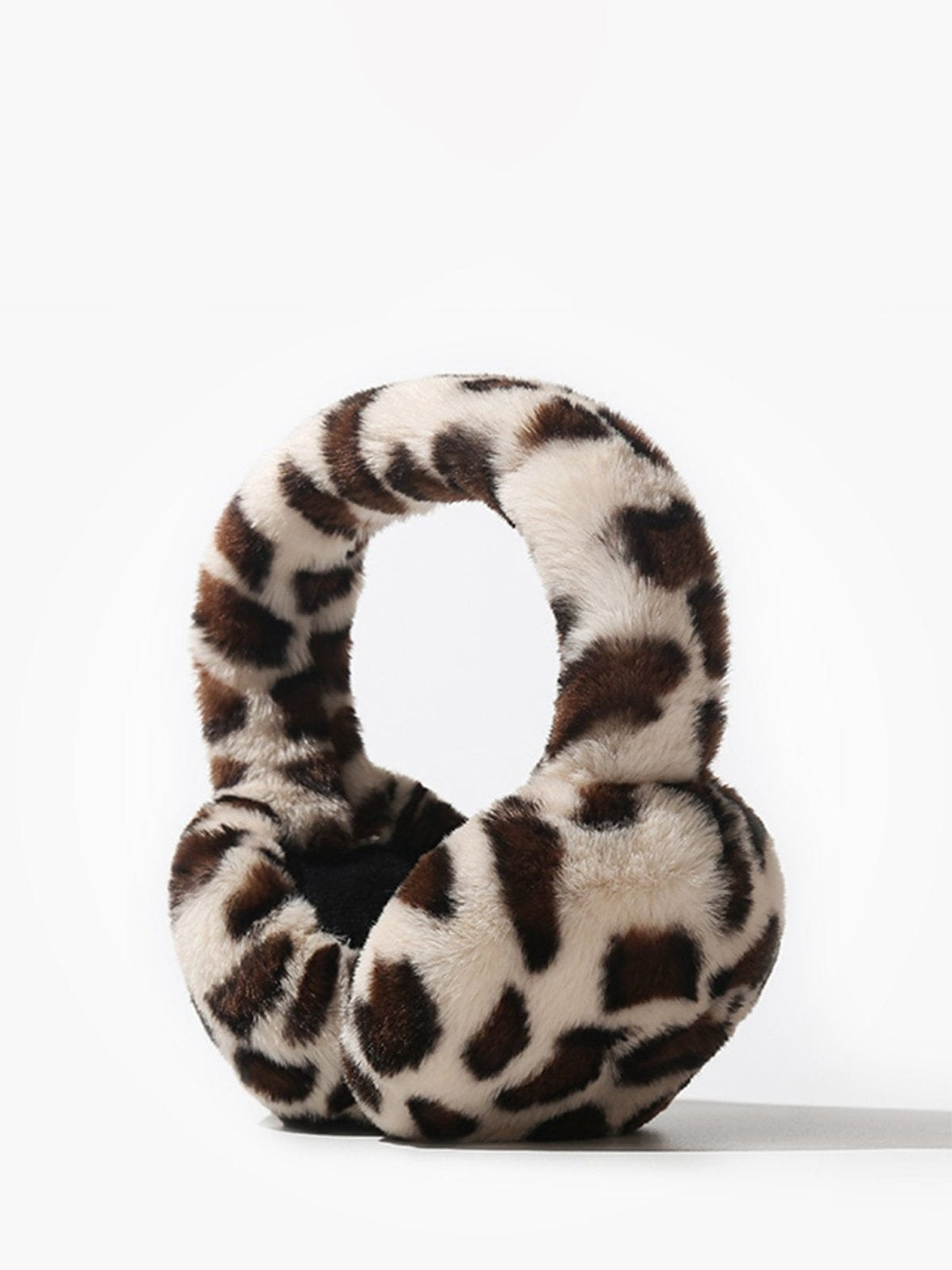 Cache-oreilles léopard peluche vue arrière élégance