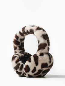 Cache-oreilles léopard peluche vue arrière élégance