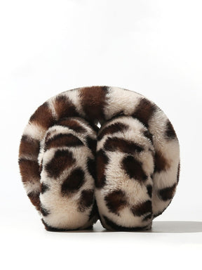 Cache-oreilles léopard peluche vue portée style