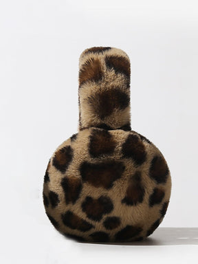 Cache-oreilles léopard peluche vue côté chaleur