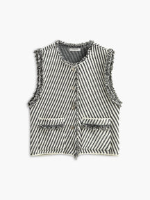 Cardigan sans manches avec boutons grâce
