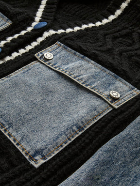 Cardigan bimatière vue de dos élégance