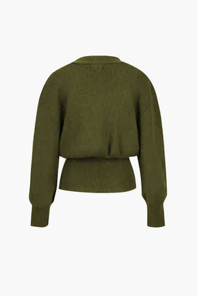 Cardigan Élégant Col V Marron